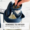 image:imageMartha Stewart Electric Kettle with Removable Stainless Steel Tea Infuser Glass Carafe17L 7 Cups Hot Water Boiler 4 Presets Keep Warm amp Auto ShutOff Cordless 360 Swivel Base Linen CreamIndigo Blue
